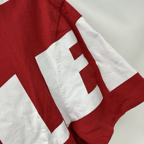 Moncler Maglia T-Shirt Big Diagonal Logo Red White Mens Size XL - Picture 13 of 15